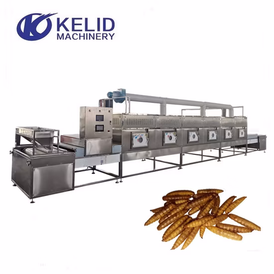 Industry Microwave Insect Cricket Grasshopper Yellow Mealworm Black Soldier Fly Bsf Larva Larvae Dehydration Processing Drying Machine